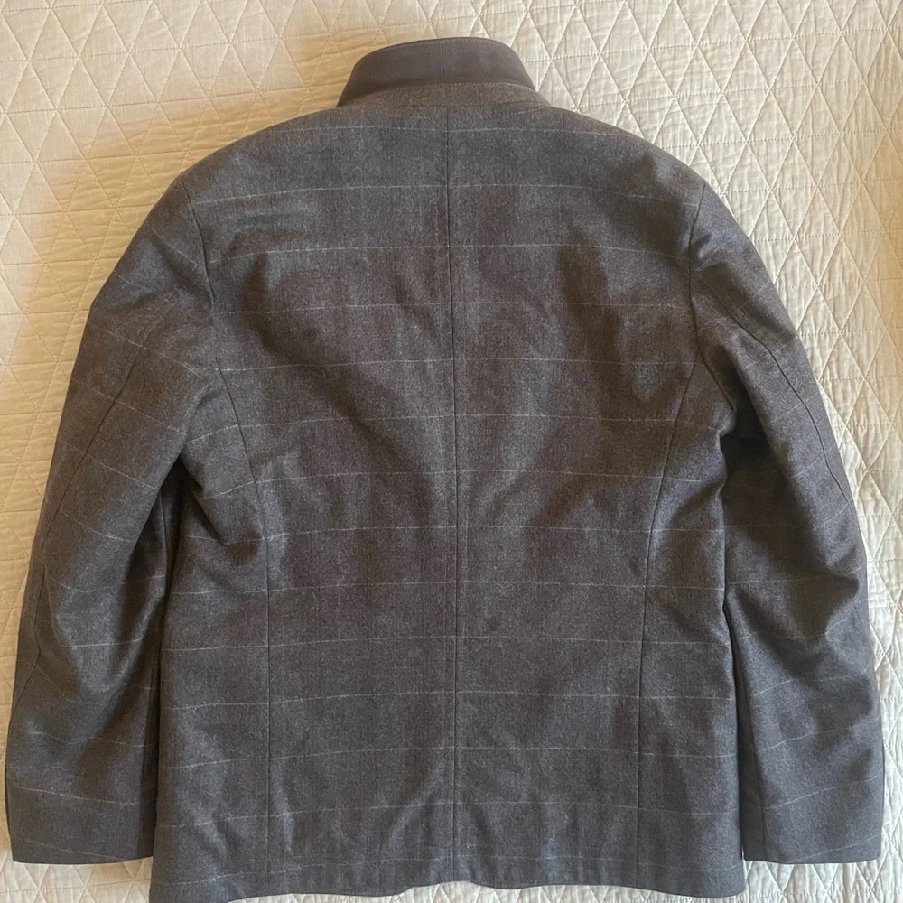 HUGO BOSS Windowpane Check Wool Flannel 'Casu-2' Fall Sports Jacket in Gray 42 R